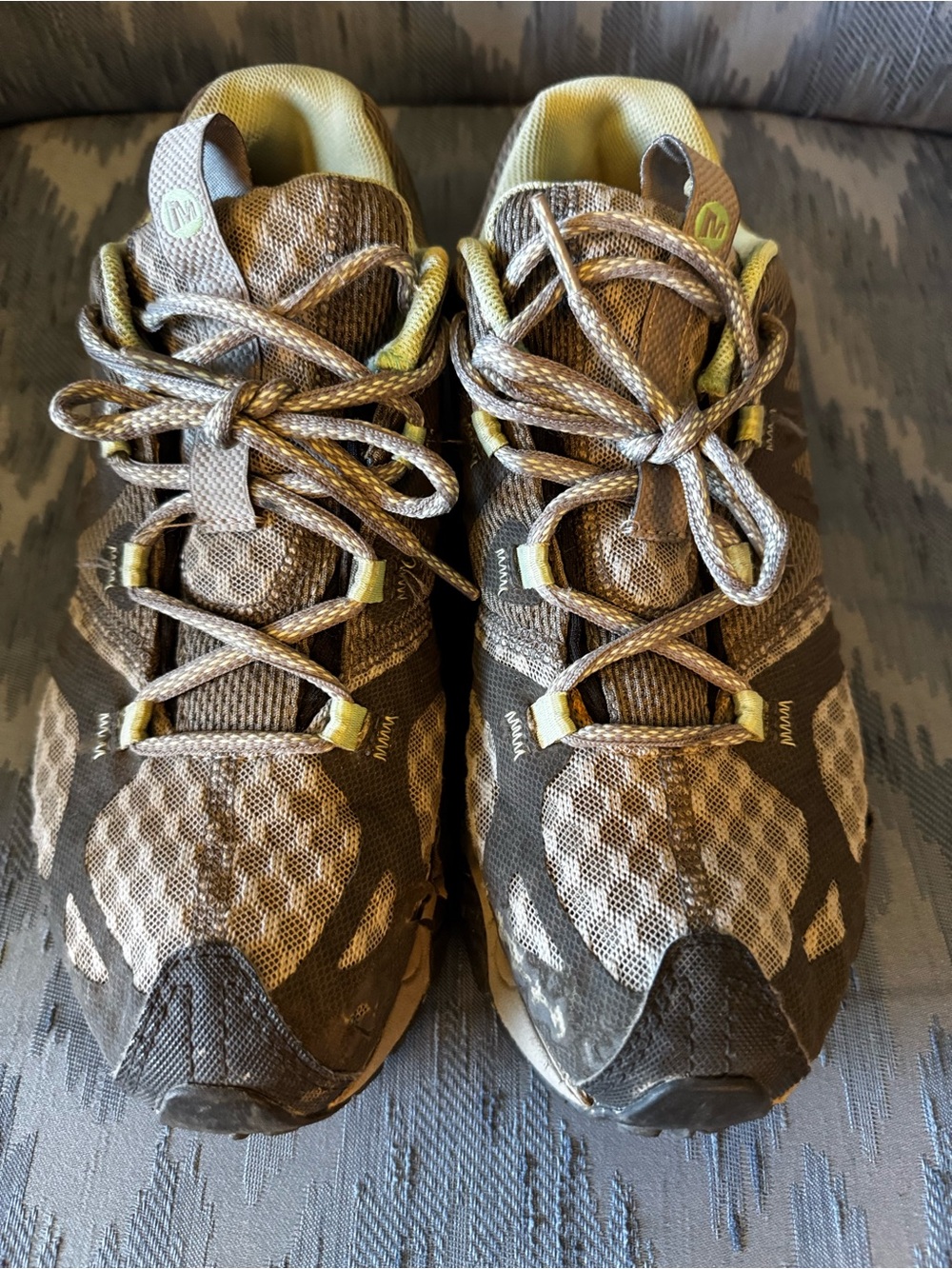 Merrell Brown and Olive Green Trail Running Sneakers